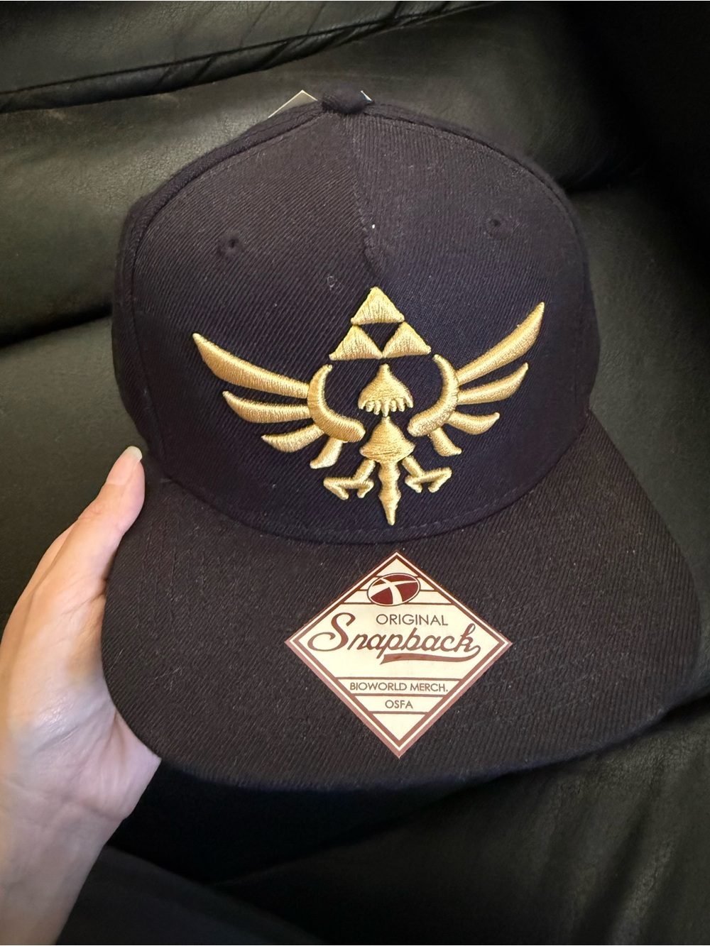 Legend of Zelda Link Nintendo Officially Licensed SnapBack Hat cap NEW Gold Blk